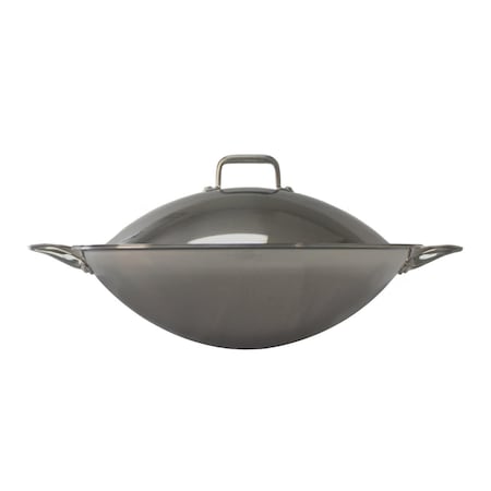 Top Chef 16.5 in. dia. Stainless Steel Wok Frying Pan with Lid & 2 Ears TO3203415